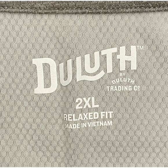 Duluth Trading Mens Gray Relaxed Fit Short Sleeve Polo Size 2XL Zipper Pocket - Picture 2 of 6